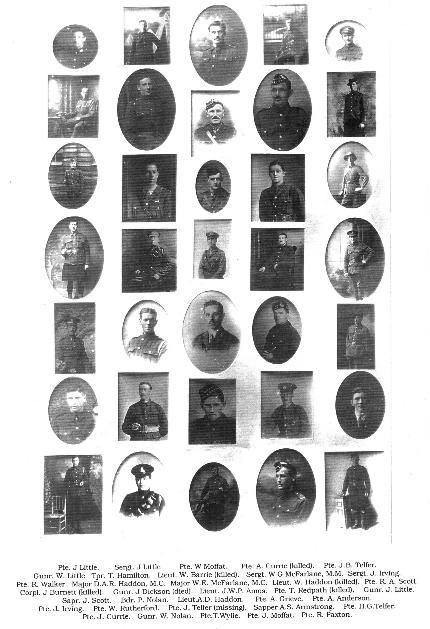 Men of the Slitrig Valley who served.