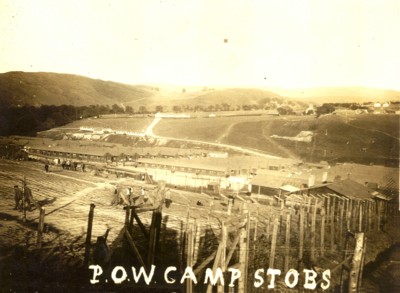 POW camp looking down to the main camp entrance